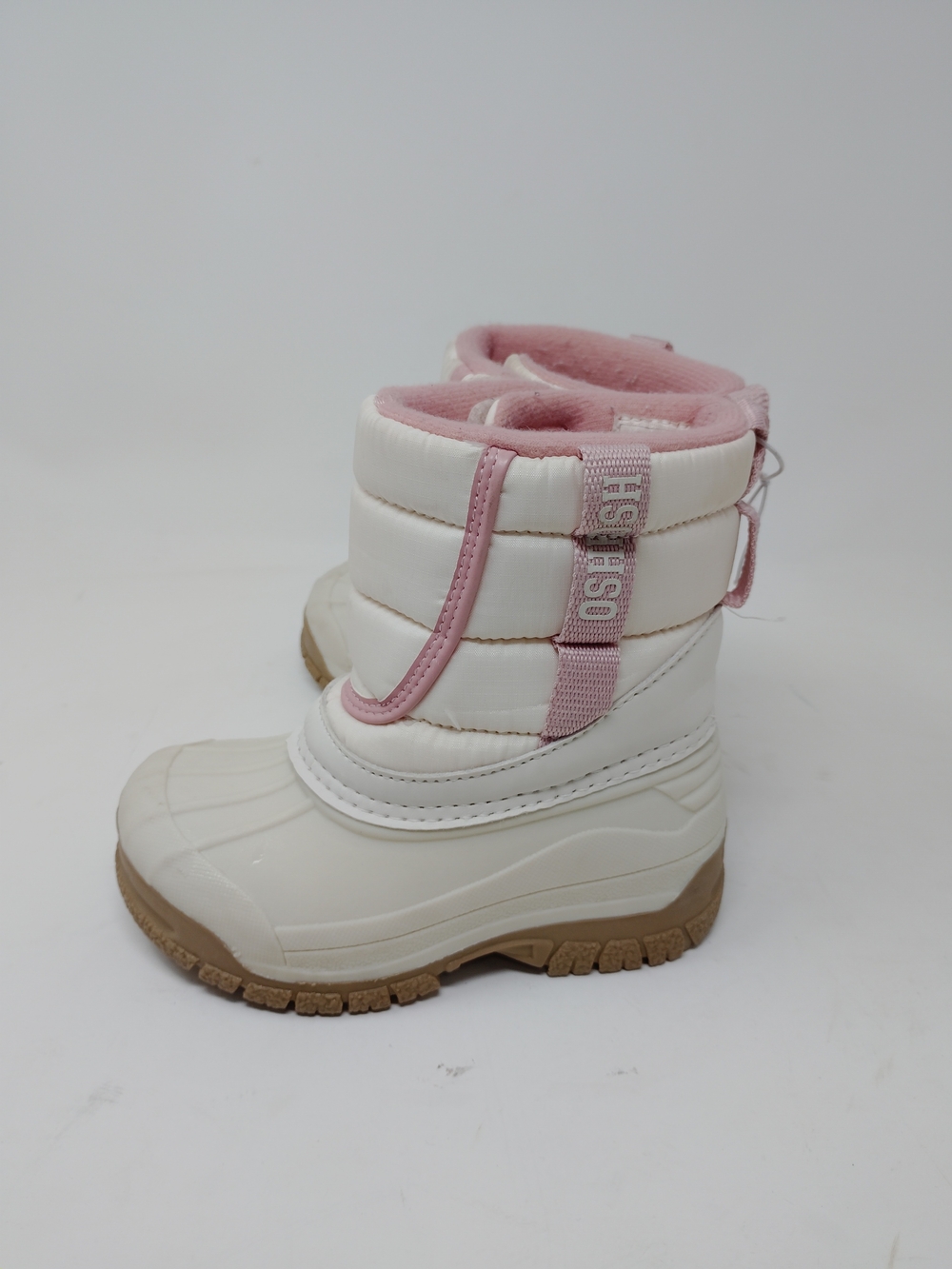 OshKosh B'gosh White and Pink Kids Snow Boots Toddler 6M Faux Fur Lined